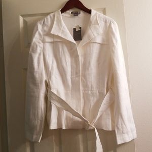 Ann Taylor white linen jacket